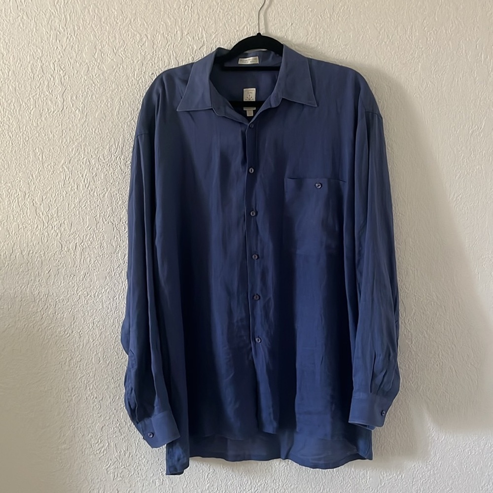 Vintage Men’s Burma Bibas 100% Linen Long Sleeve Button Up